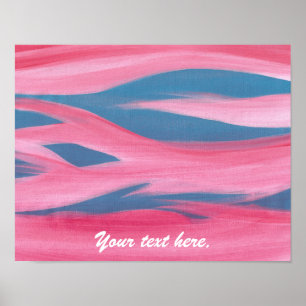 Rosa blaue Sonnenuntergang-Malerei Ihre Textposter Poster