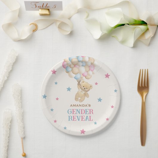 Rosa blaue Sterne Dekoration für Ballon und Bäreng Pappteller (Hochzeit)