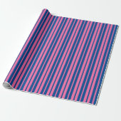 Rosa blaue stilvolle Streifenmuster-Design  Geschenkpapier (Ungerollt)