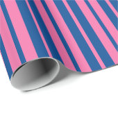 Rosa blaue stilvolle Streifenmuster-Design  Geschenkpapier (Rolleneckpunkt)
