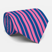 Rosa-blaue stilvolle Streifenmuster-Design Krawatte (Gerollt)