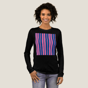 Rosa-blaue stilvolle Streifenmuster-Design Tri-Blend Shirt