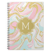 Rosa blaue Tintenpatrone Mit Monogramm Notizblock (Vorderseite)