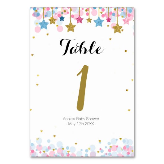 Rosa blaue Tischnummer (Rückseite)