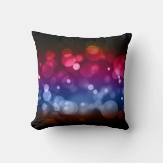 rosa, blaue und braune Bokeh-Kreise - Design Kissen