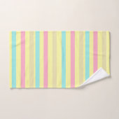 Rosa, blaue und braune Streifen auf Gelb Badhandtuch Set (Handtuch)