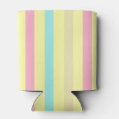 Rosa, blaue und braune Streifen auf Gelb Dosenkühler (Rückseite)