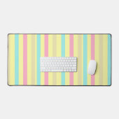 Rosa, blaue und braune Streifen auf Gelb Schreibtischunterlage (Tastatur & Maus)