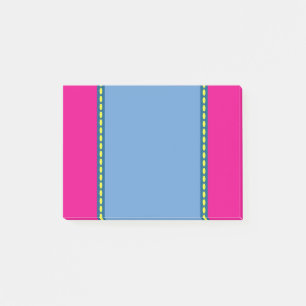 Rosa, blaue und gelbe Post-it-Notiz Post-it Klebezettel