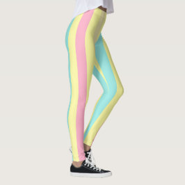 Rosa, blaue und gelbe Streifen auf Leggings