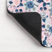 Rosa, Blaue und Graue Rosen-Mauspad Mousepad (Ecke)