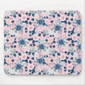 Rosa, Blaue und Graue Rosen-Mauspad Mousepad (Vorne)
