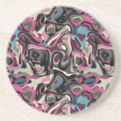 Rosa blaue und graue Wirbel Getränkeuntersetzer (Vorne)