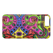 Rosa blaue und grüne Herzen Sterne und Blume Case-Mate iPhone Hülle (Rückseite (Horizontal))