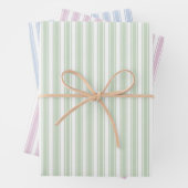Rosa blaue und grüne Klinkenstreifen Geschenkpapier Set (Beispiel)