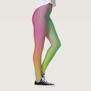 Rosa blaue und grüne Marmorwolken Leggings
