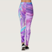 Rosa blaue und lila Wirbel Leggings (Rückseite)