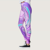 Rosa blaue und lila Wirbel Leggings (Links)