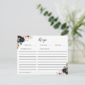 Rosa blaue und rosafarbene Blumenkarte Postkarte (Stehend Vorderseite)