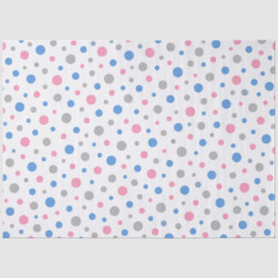 Rosa blaue und silberne Konfetti-Punkte Seidenpapier