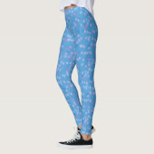 rosa blaue und violette Tupfencluster Leggings (Links)