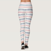 Rosa blaue und weiße Streifen Leggings (Rückseite)