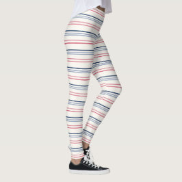 Rosa blaue und weiße Streifen Leggings