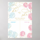 Rosa blaue Wasserfarbe Geschlecht offenbart Stimmz Poster (Vorne)