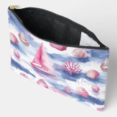 ROSA & BLAUE WATERCOLOR-SEGELBOOTE ZUBEHÖRTASCHE (Offen)