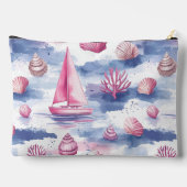 ROSA & BLAUE WATERCOLOR-SEGELBOOTE ZUBEHÖRTASCHE (Rückseite)