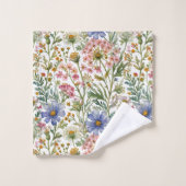 Rosa blaue Wildblumen Badhandtuch Set (Waschlappen)