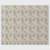 Rosa blaue Wildblumen Brautparty Babydusche Geschenkpapier (Flach)