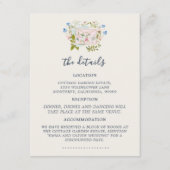 Rosa blaue Wildblumen Romantische Gartenhochzeit Begleitkarte (Vorderseite)