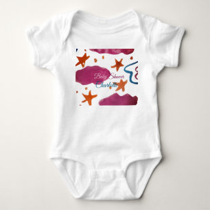 Rosa blaue Wolken Babydusche tragen den Namen Aqua Baby Strampler