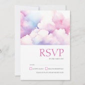 Rosa blaue Wolken Monogram Wedding Save The Date (Vorderseite)