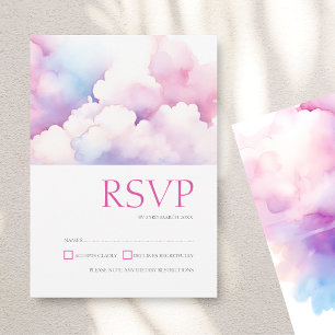 Rosa blaue Wolken Monogram Wedding Save The Date