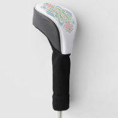 Rosa Blauer Abstrakter Golf Headcover (angewinkelt)