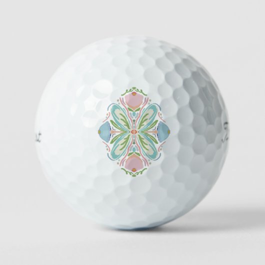Rosa Blauer Abstrakter Golfball (Vorderseite)