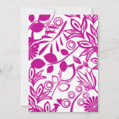 Rosa & Blauer Blumenstrauß Einladung (Rückseite)