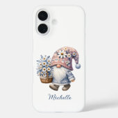 Rosa Blauer Frühling Blumen Gnome Case-Mate iPhone Hülle (Rückseite)