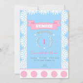 Rosa Blauer Geburtstag Einladung für Mädchen (Vorderseite)