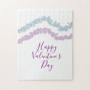 rosa blauer Glitter funkeln frohen Valentinstag n Puzzle