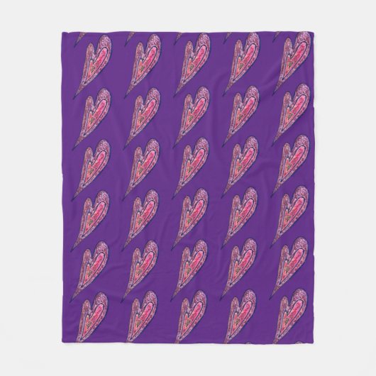 Rosa blauer Glitzer Herzenslust Fleece Kneipe Blan (Vorderseite)