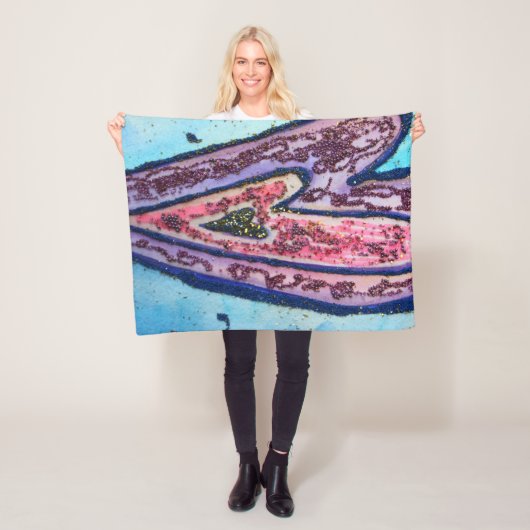Rosa blauer Glitzer Herzenslust Fleece Kneipe Blan (Beispiel)