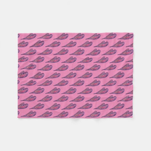 Rosa blauer Glitzer Herzenslust Fleece Kneipe Blan (Vorderseite (Horizontal))