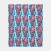 Rosa blauer Glitzer Herzenslust Fleece Kneipe Blan (Vorderseite)