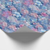 Rosa Blauer Hydrangeas Blütenblümchen im Blut Geschenkpapier (Ecke)