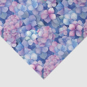Rosa Blauer Hydrangeas Blütenblümchen im Blut Seidenpapier (Detail)