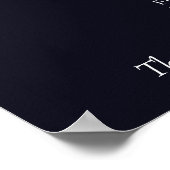 Rosa blauer Jahrgang Hochzeit Programm Poster (Ecke)