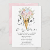 Rosa blauer Käse Eiscreme Brautparty Invik Einladung (Vorne/Hinten)